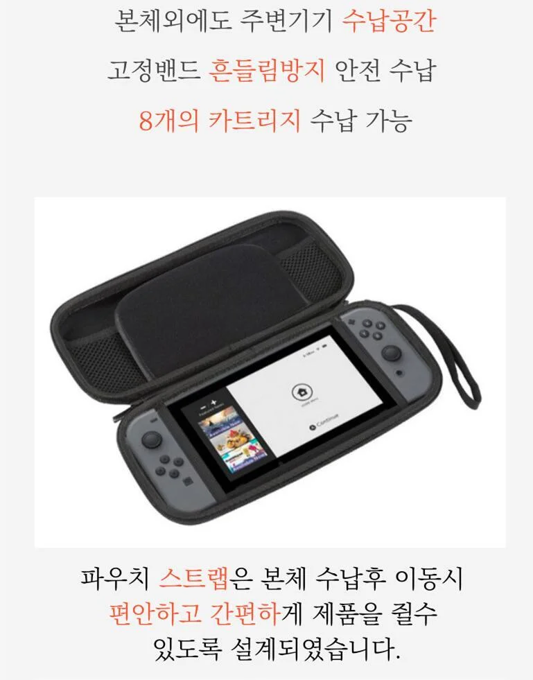 휴대용 닌텐도 스위치 EVA 하드 케이스 조이콘 커버 파우치 상세3