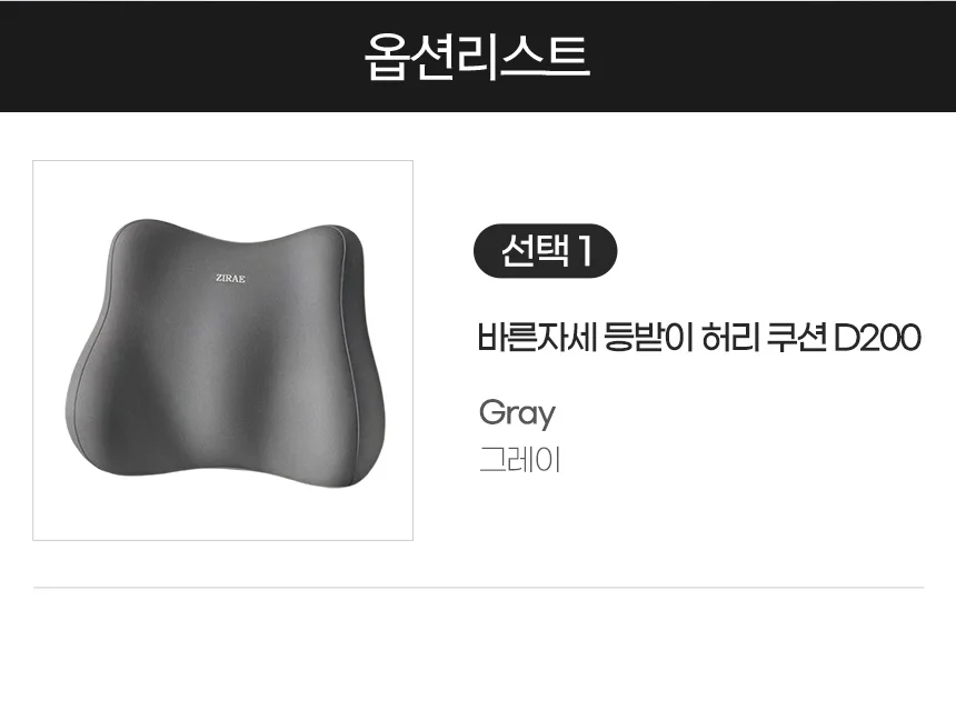 메모리폼 등쿠션 D200 D100 바른자세 차량 사무실 의자 쇼파 등 허리 받침 받이 상세2