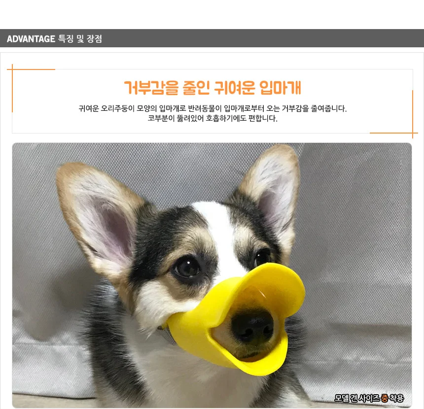 개입마개 소형견입마개 애견용 실리콘 오리입마개 마스크 상세4
