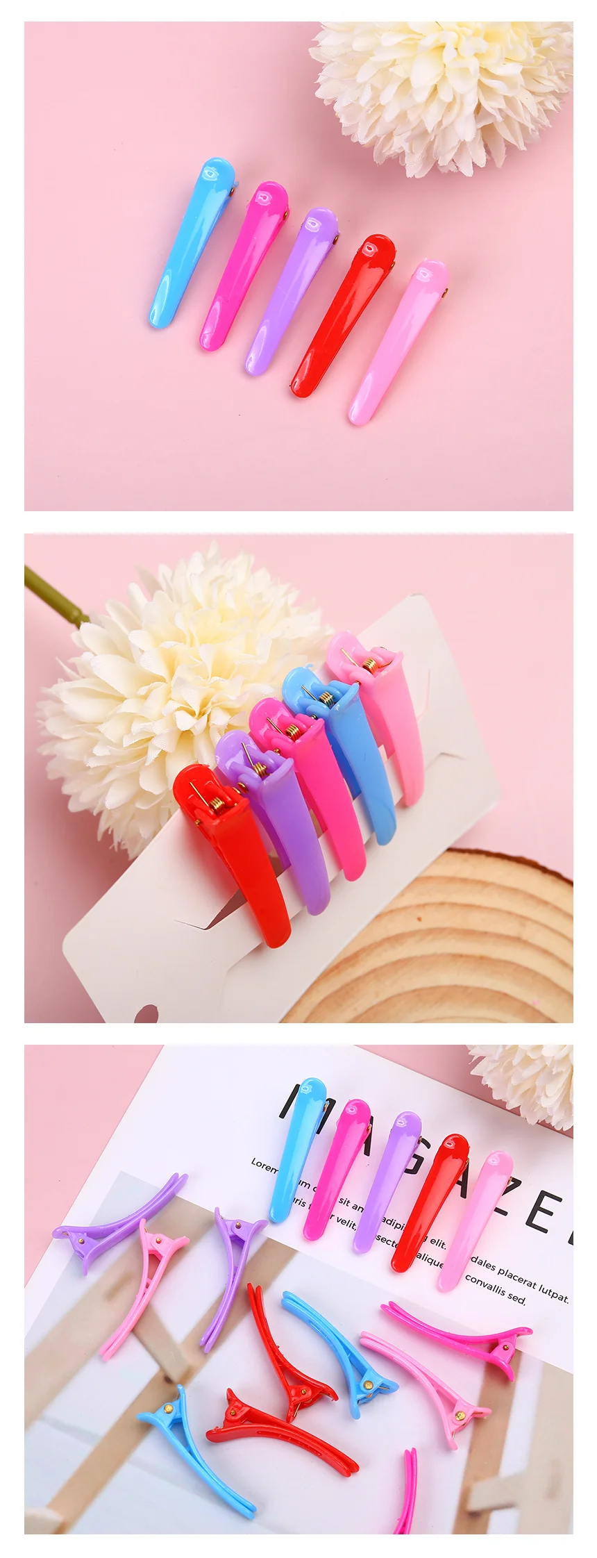 모노리빙 캔디컬러 미니 헤어집게핀 5P 옆머리핀 포인트집게핀 상세4