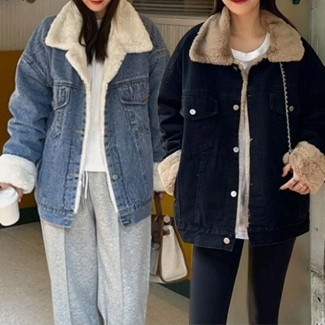 여성 데님 자켓 안감퍼 겨울 점퍼 보온 캐주얼 외투