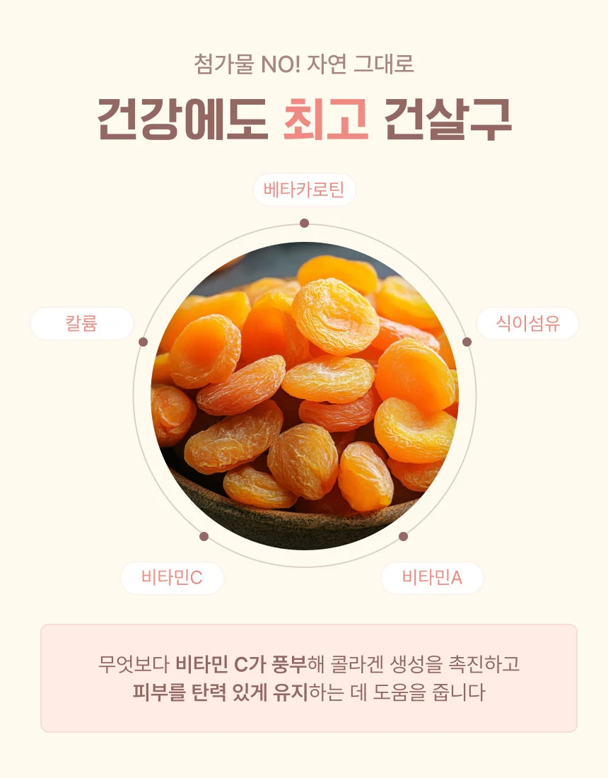 무설탕 100% 건살구 400g 건과일 건조과일 지퍼백포장 상세3