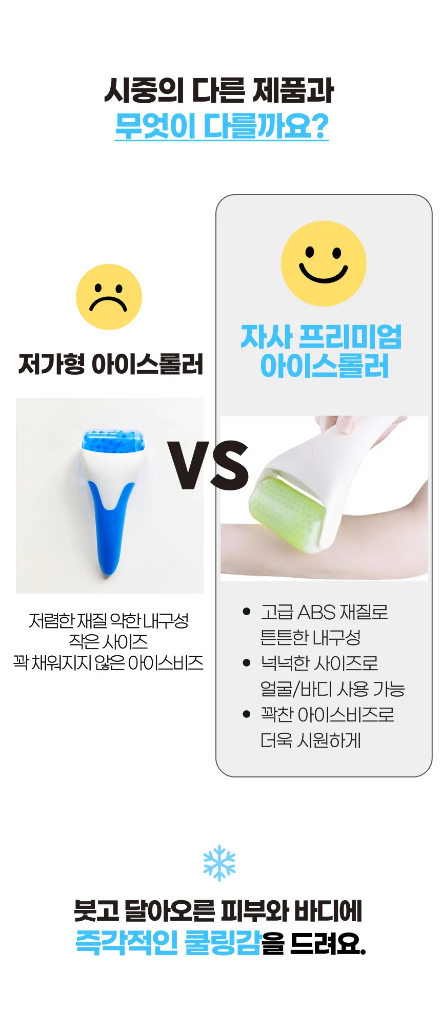 아이스 페이스 롤러 얼굴마사지기 붓기 피부진정 상세2