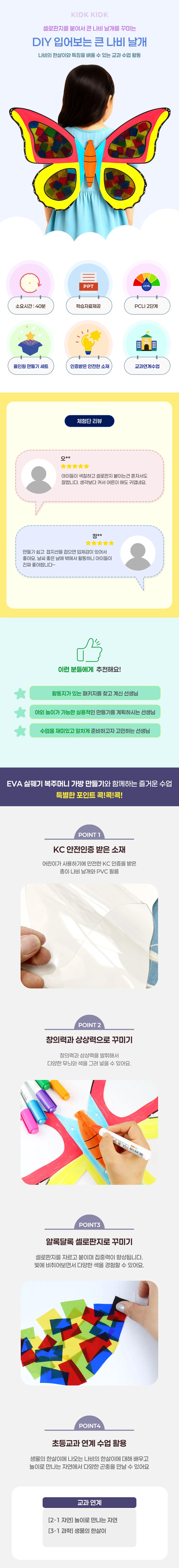 빅 썬캐처 곤충나비 입어보는 큰 나비 날개 만들기 패키지 (10개 묶음) 상세1