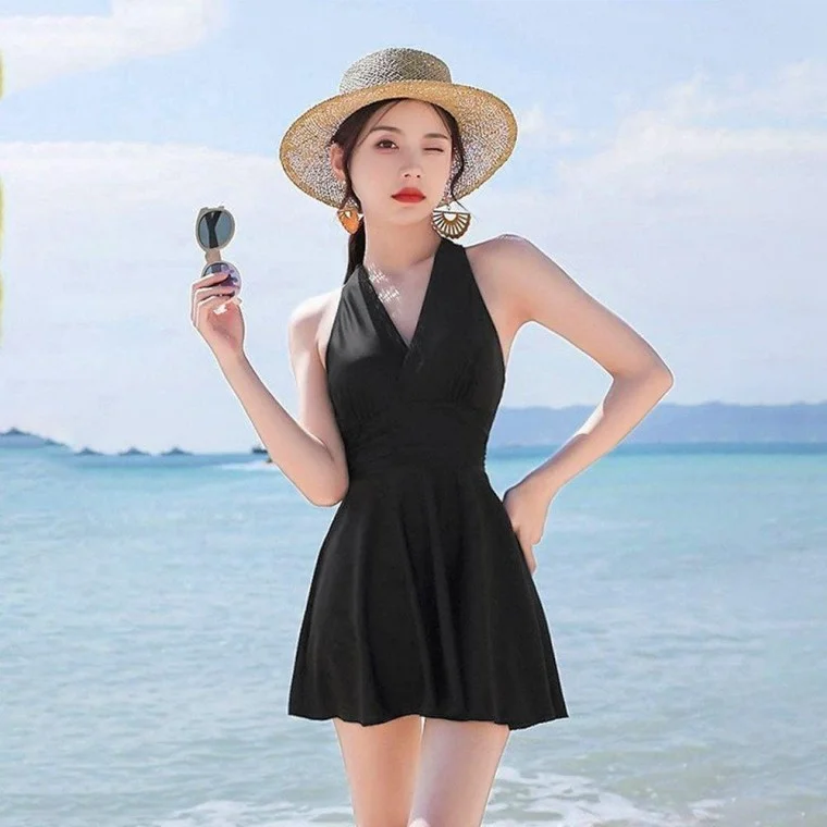 모노 키니 원피스 호캉스 비치 수영복 홀터넥 비키니 비치웨어 휴양지 유교걸 엄마 호텔