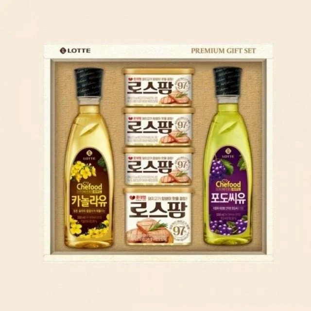 롯데 로스팜 97 프리미엄 3호 캔햄 카놀라유 포도씨유 세트