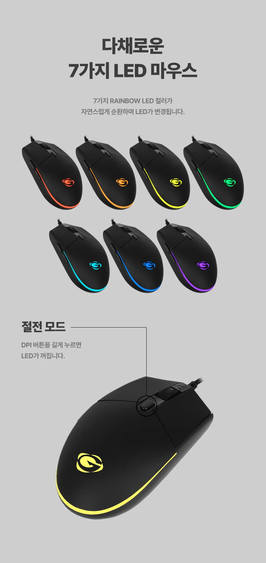 지클릭커 슈퍼히어로 GMK-510X 기계식 게이밍 유선 키보드마우스 세트 상세5
