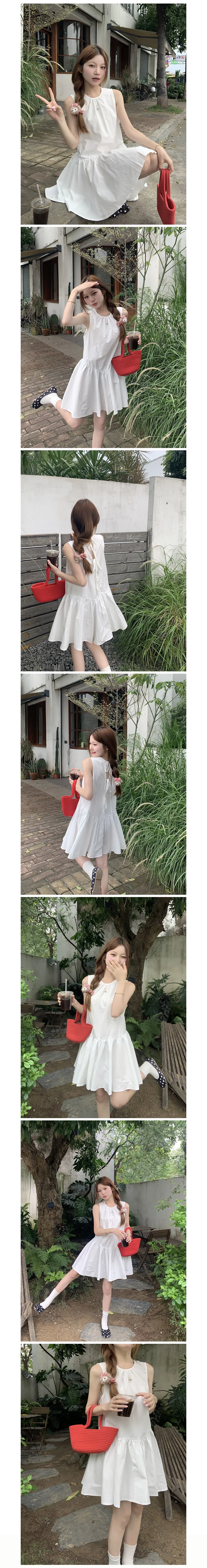 민소매 플레어 트임 원피스 나시 미니 캉캉 A라인 상세1