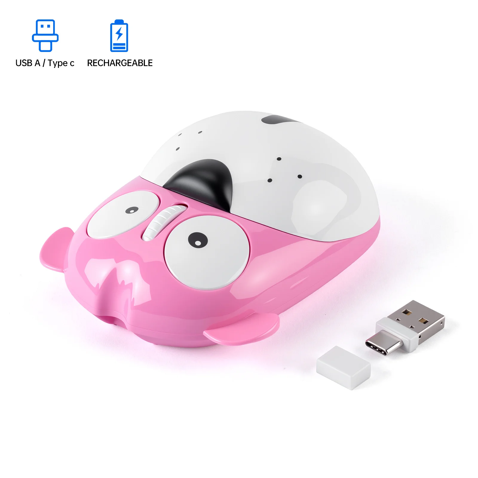 캐릭터무선마우스 크로스보더 인기 캐릭터 무선 충전 마우스 Usb-AUsb-C 호환 태블릿 상세2
