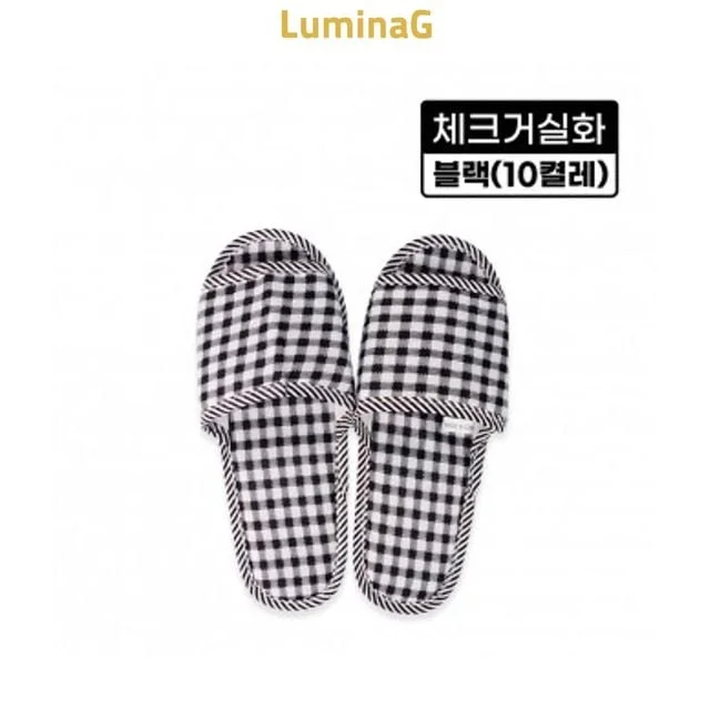 거실화 체크 10켤레 블랙 사무실 병원 학원 분양 실내 착용용