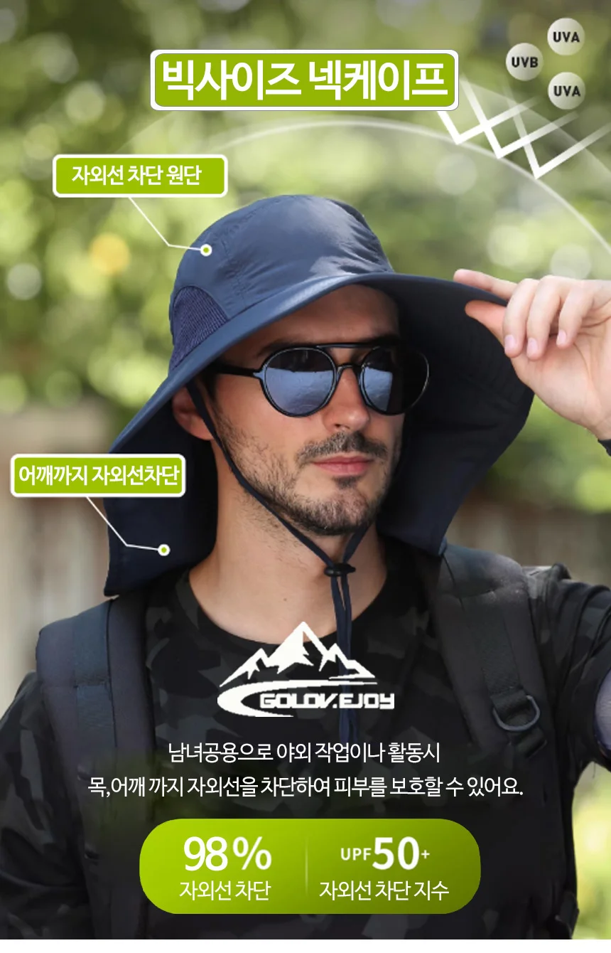 와이드 썬햇 M10 플랩캡 여름 햇빛가리개 썬캡 어깨 챙 모자 상세4