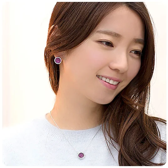 오로라 라운드 컬러 실버 드롭 귀걸이 악세사리 상세5