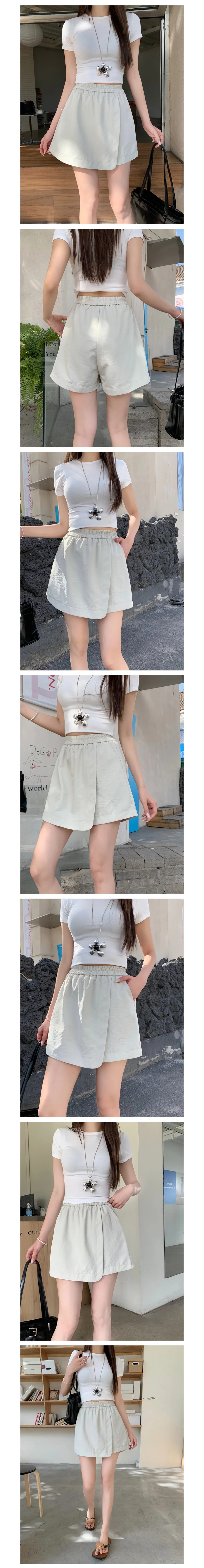 랩스커트 밴딩 치마 반바지 미니스커트 A라인 상세2