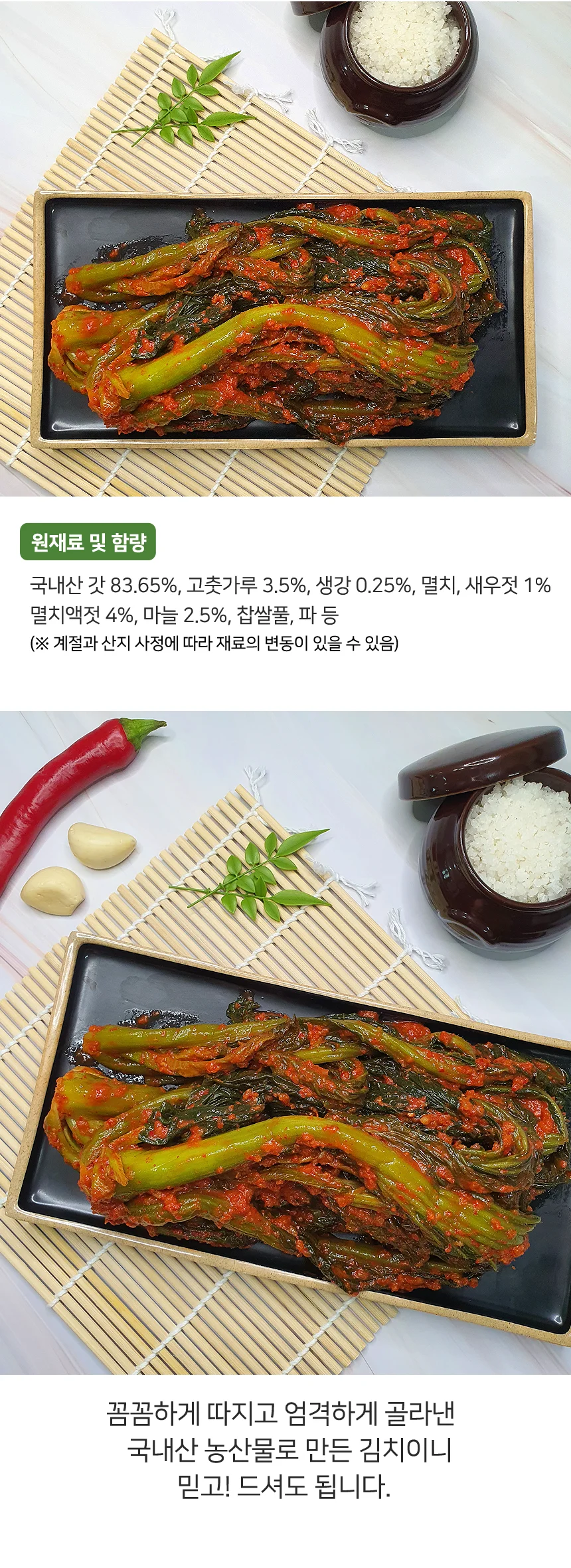 당일생산 전라도 대감 갓김치 10kg (100% 국산재료) 상세3
