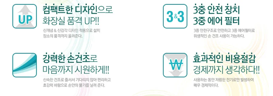 손 드라이기 핸드 드라이어 화장실 손 말리기 초고속 상세3