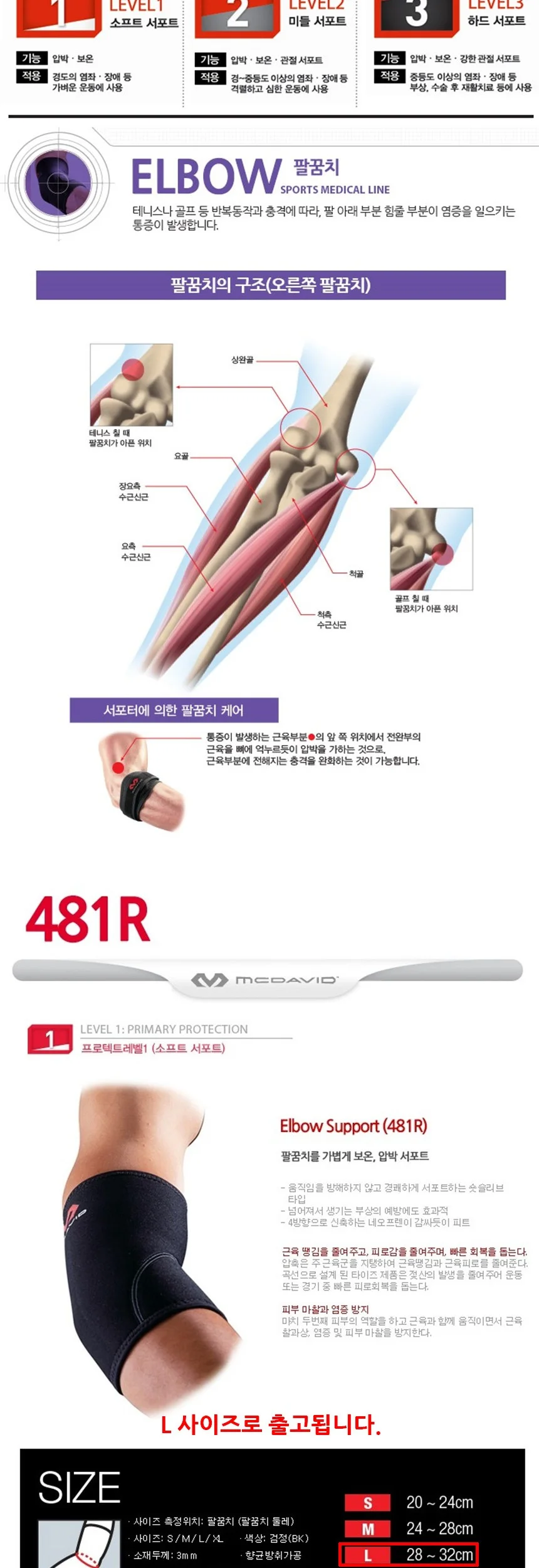 맥데이비드 481R 팔꿈치보호대 L 상세3