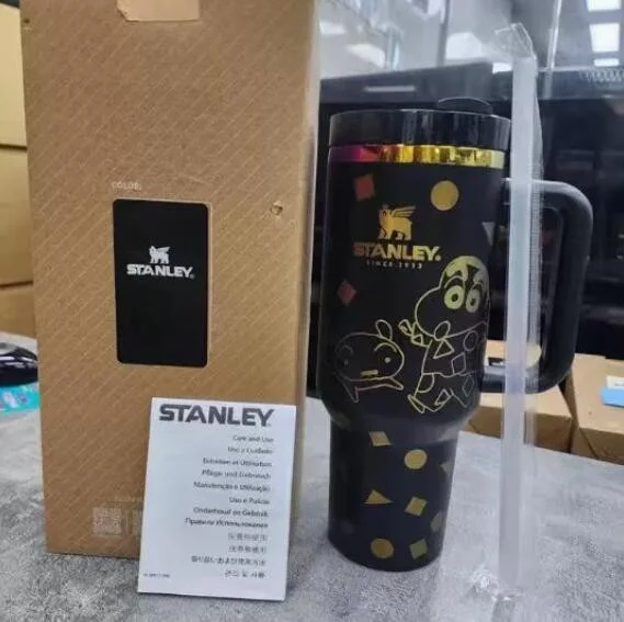 짱구 스탠리텀블러 텀블러 작은 스테인리스 주전자 물컵 빨대 휴대용 실외 보온컵