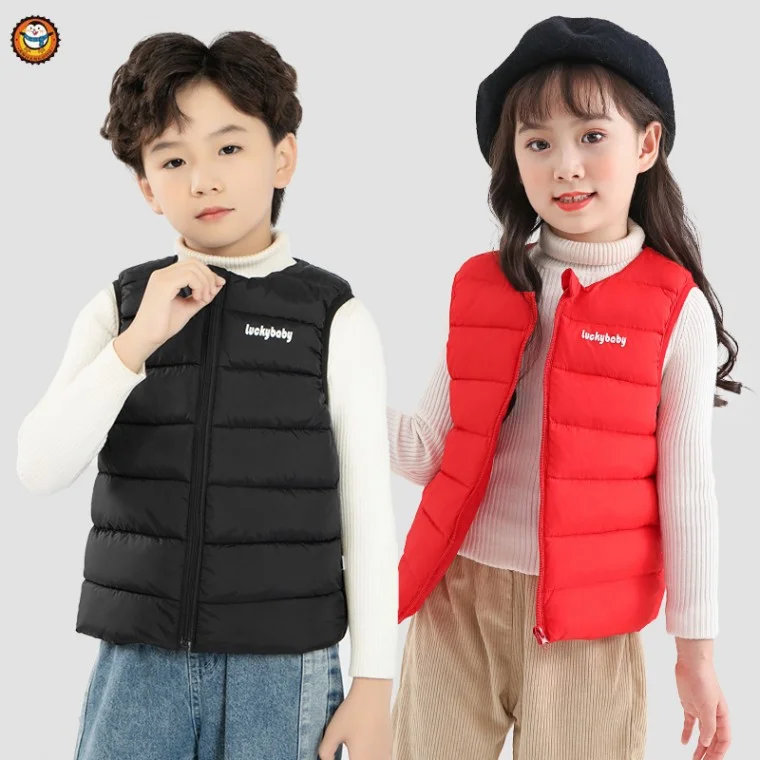 2025 가을 신상 아동 패딩 조끼 남아용 면 조끼 여아 아기 패딩 조끼 실내외 착용 키즈