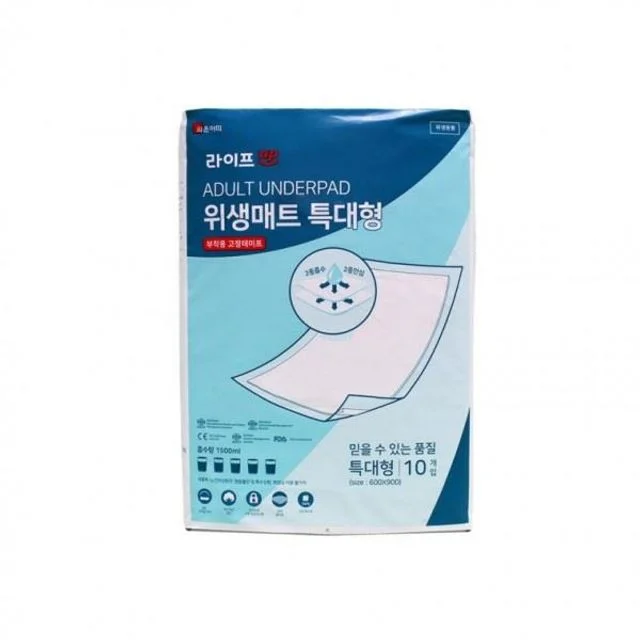위생깔개매트 1박스 특대형 어른기저귀 60매 라이프업 남자 와이드형 위생깔개매트 깔개매트 소변패드