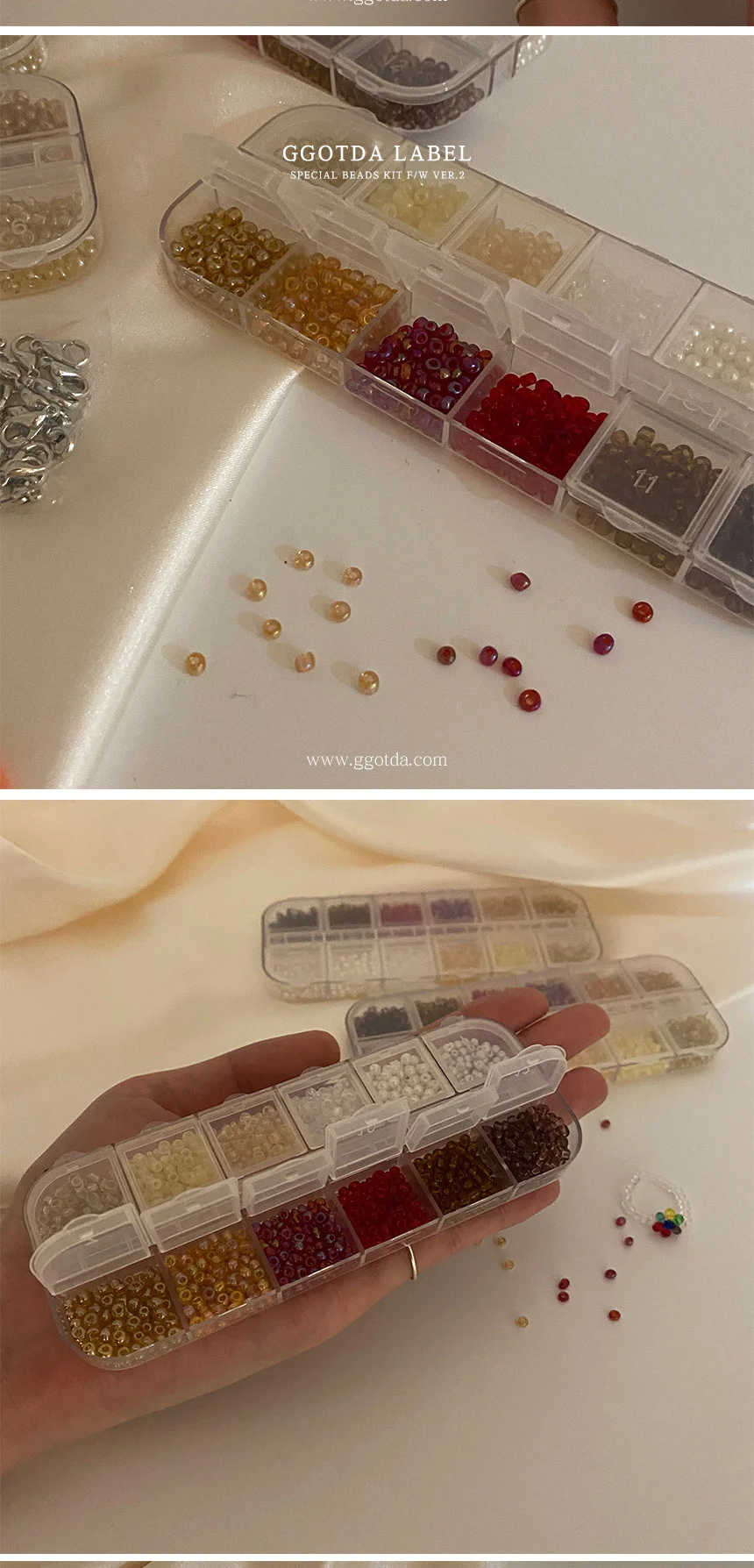 입문자용 비즈 만들기 키트 세트 DIY 버전2 12color 상세5