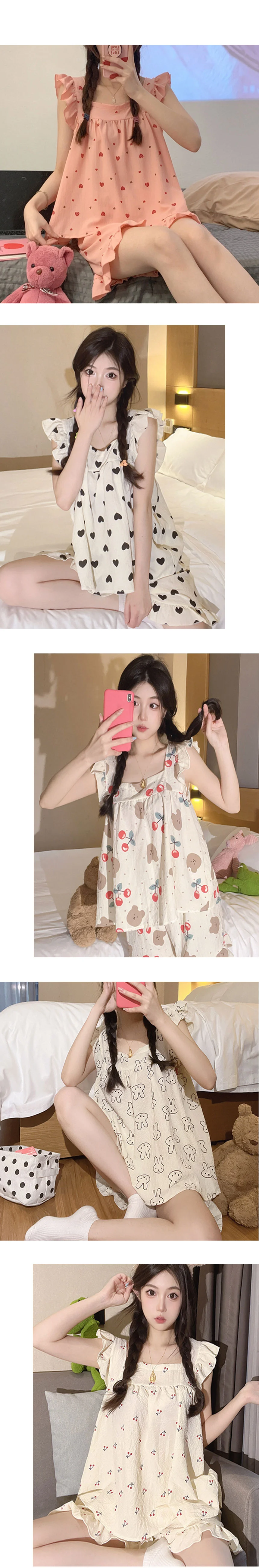 잠옷 파자마 파자마 세트 나시 반팔잠옷 슬립잠옷 여름잠옷세트 상세2