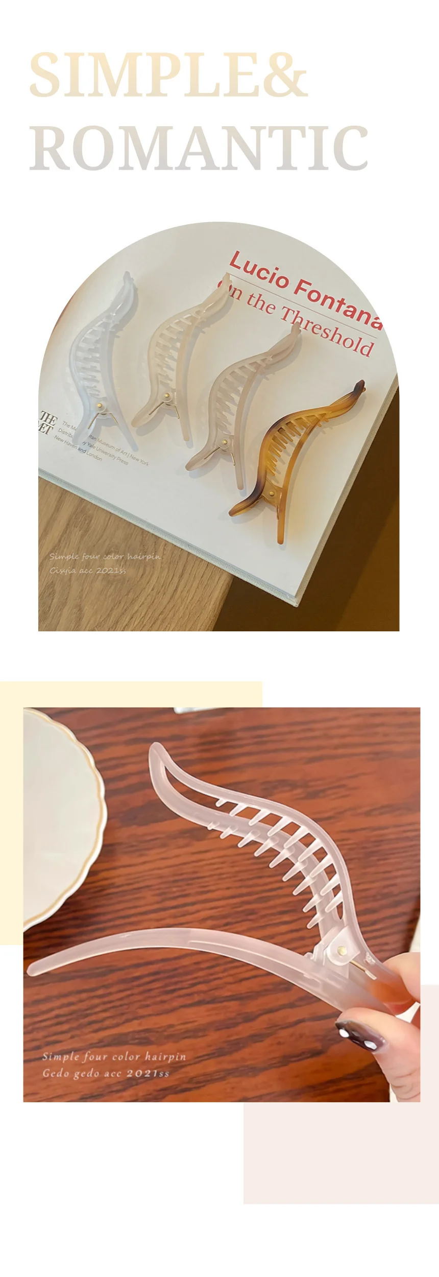 배김없는 올림 머리 헤어 납작 집게 핀 2Color 상세4