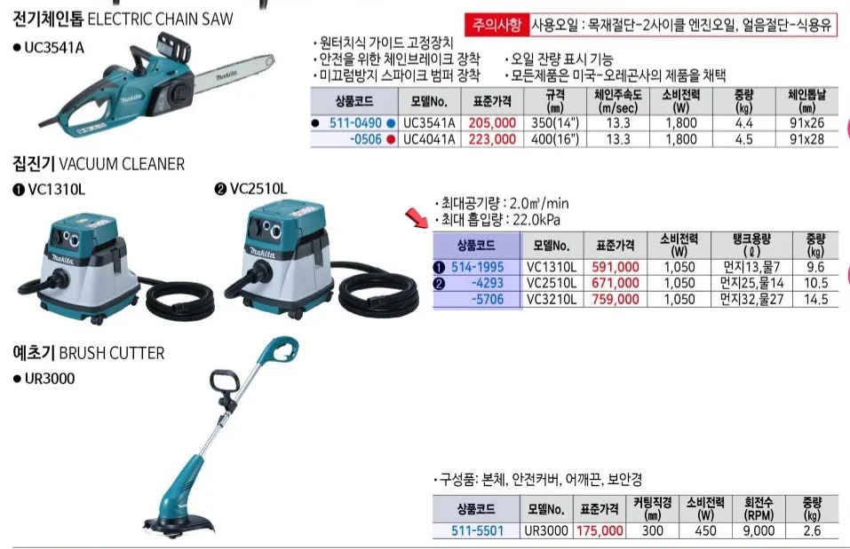 흡입청소기 청소기계 유선 집진기 VC3210L 1EA 상세1