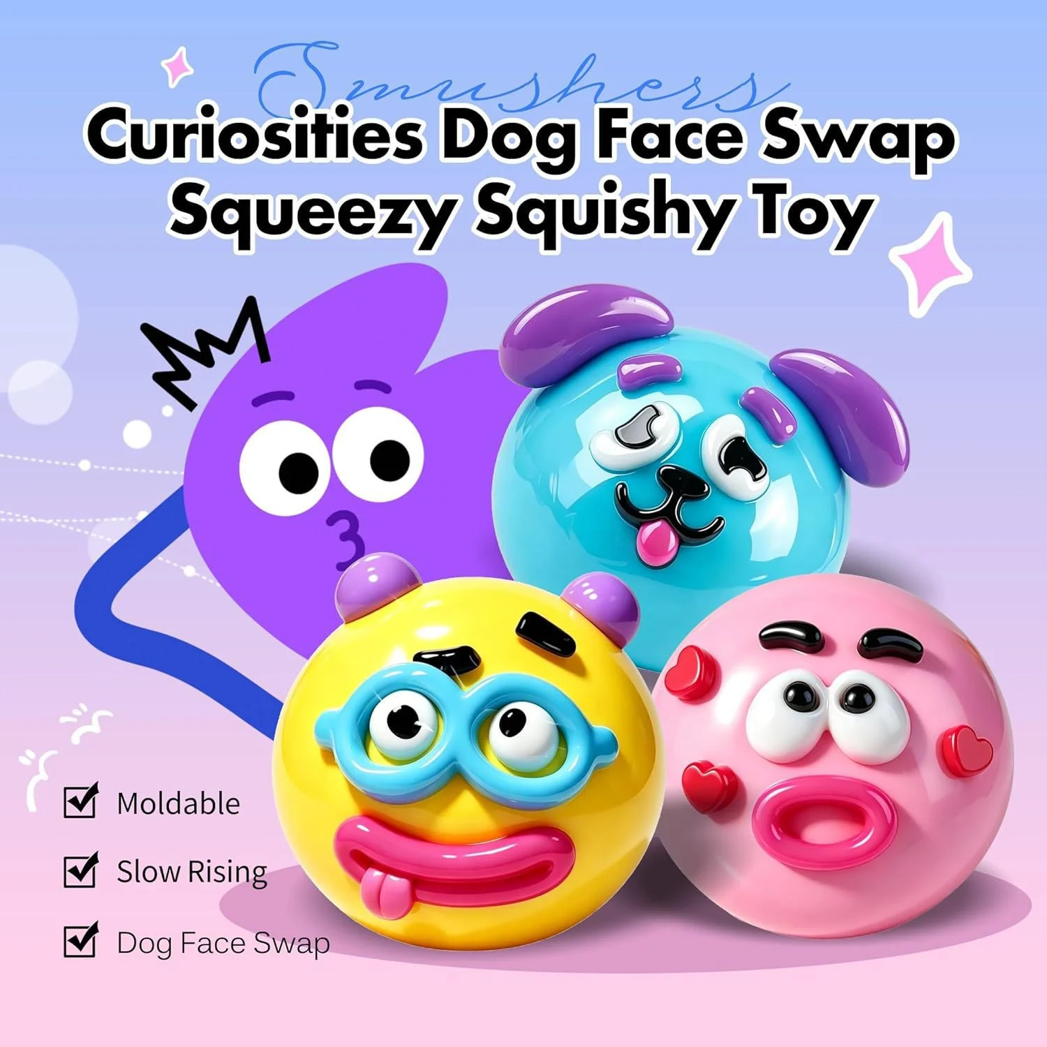 Dog Face Swap Squishy 말랑이 주물럭 장난감 200g 상세2