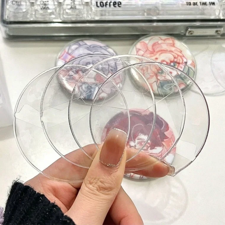투명 캔뱃지 커버 케이스 보관 원형 굿즈 수집 보관 투명 커버 60mm 10개