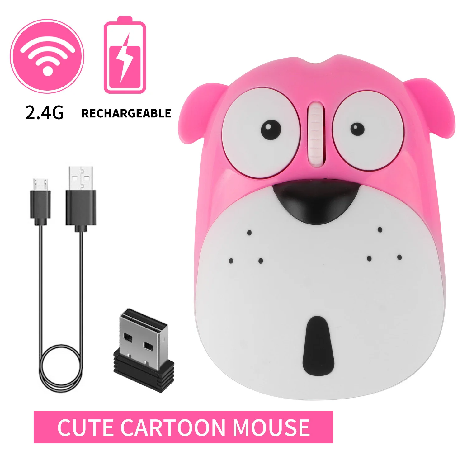 캐릭터무선마우스 크로스보더 인기 캐릭터 무선 충전 마우스 Usb-AUsb-C 호환 태블릿 상세3