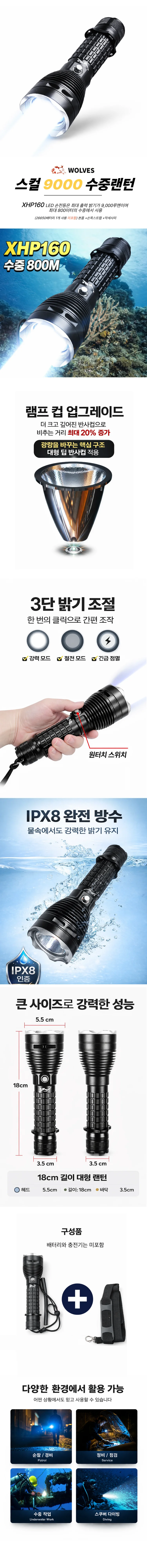 LED 수중랜턴 스컬9000 상세1