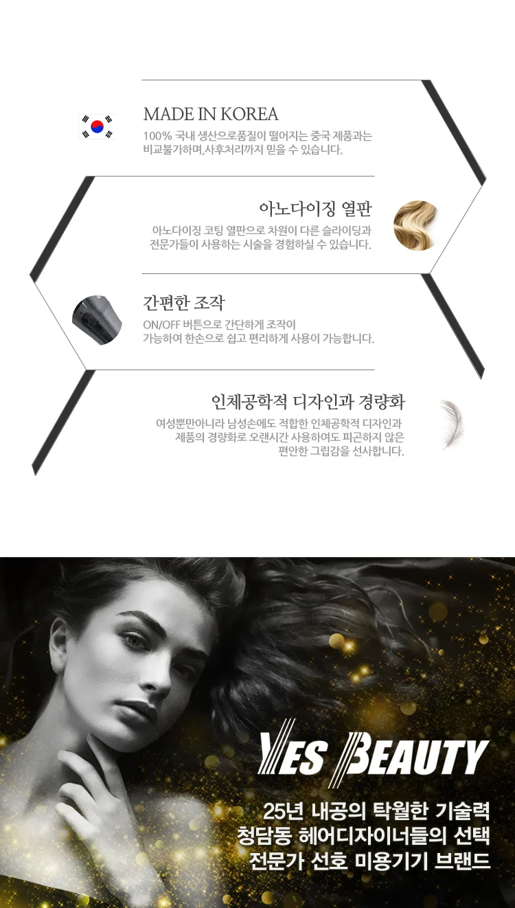 전문가용 나이아가라 헤어스타일링 발열판 매직기 고데기 상세3