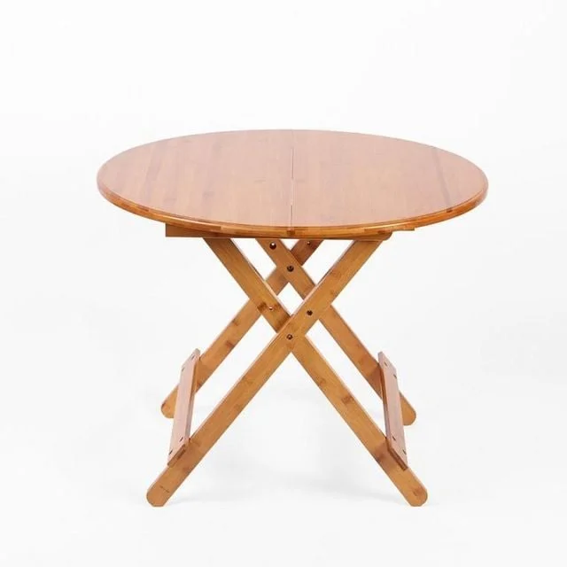 캠핑 피크닉 접이식 우드 원형 간이 테이블 70x56cm