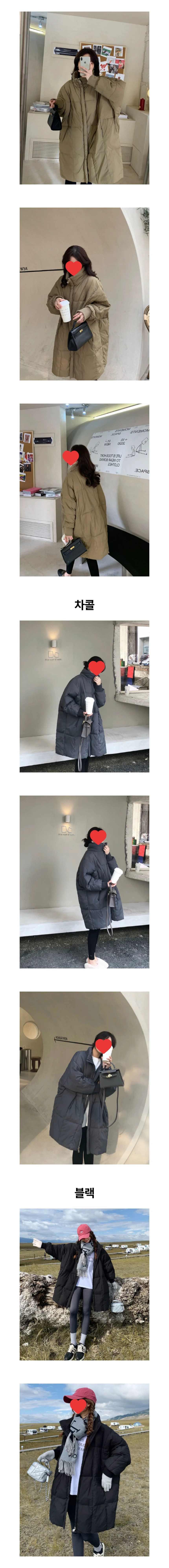 오버핏 미디 롱 겨울 데일리 패딩 점퍼 페미닌룩 데일리룩 상세2