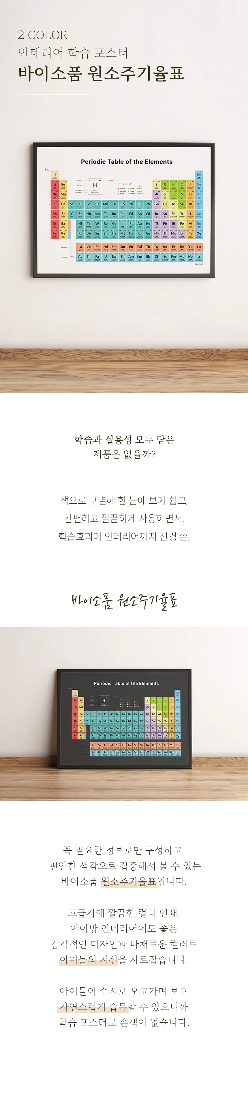 화학 원소주기율표 포스터 A3 A4 원소 기호 과학 교구 상세1
