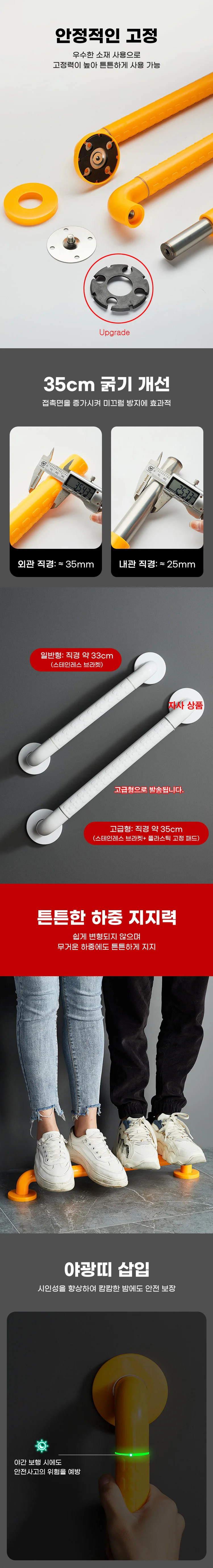 안전바 손잡이 화장실 핸드 레일 장애인 벽부형 상세2