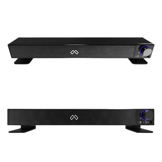 USB 전원 블루 LED 사운드바 스피커 PC 노트북 모니터용 블랙 상세1