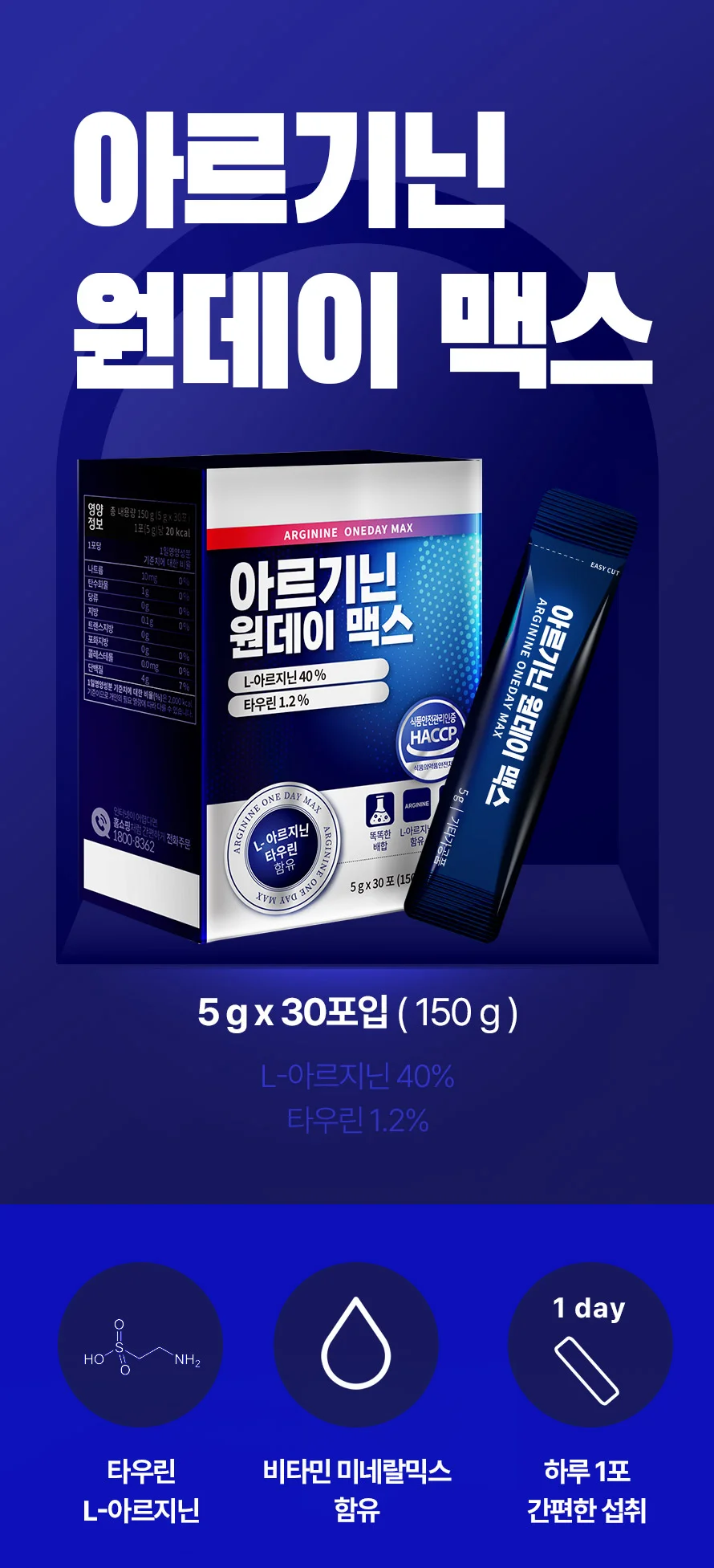 아르기닌 원데이 맥스 1박스 1개월분 상세1