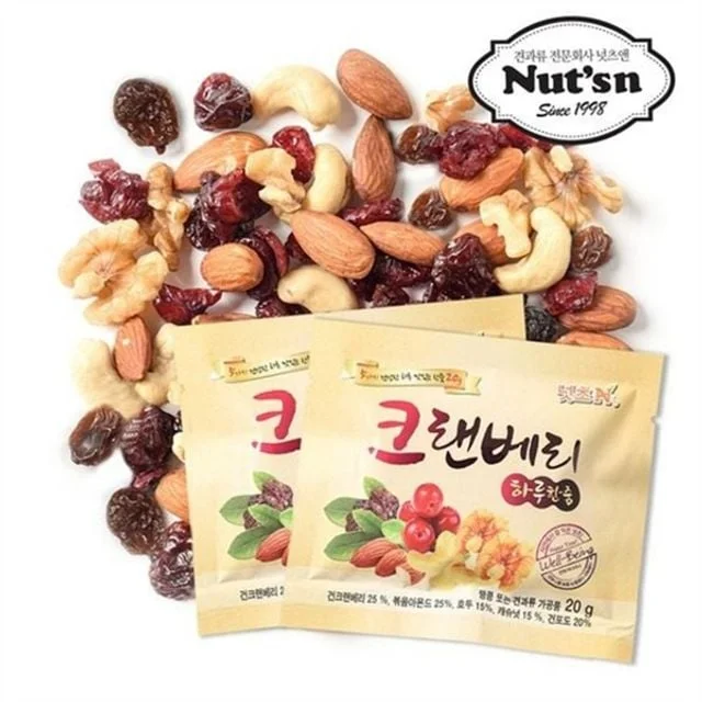 하루 한줌 혼합 견과 하루견과 크랜베리 무염 무가당 소포장 건강 간식 선물용 다이어트 오독오독 가볍게