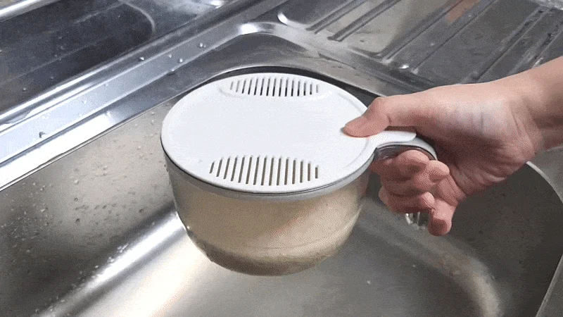 헬로제인 버튼식 계량 쌀통 10kg 그레이 상세5