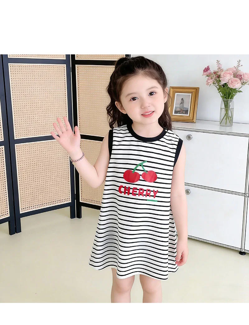 여아 여름 민소매 프린팅 레터링 아동 나시 캔디 원피스 상세3
