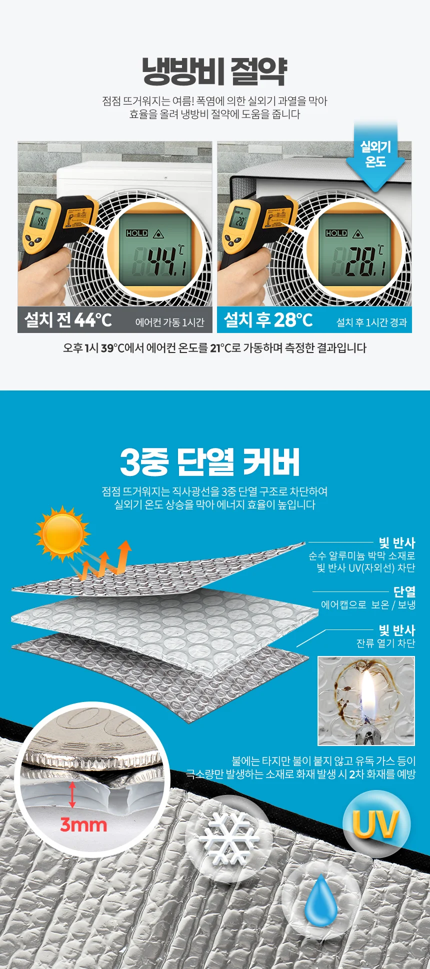 보급형 에어컨실외기커버 덮개 가리개 가림막 그늘막 상세2