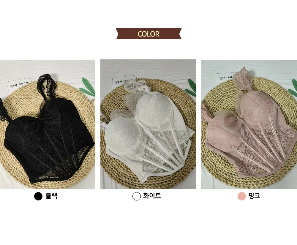 스퀘어넥 코르셋 나시 레이스 시스루 뷔스티에 상의 상세2