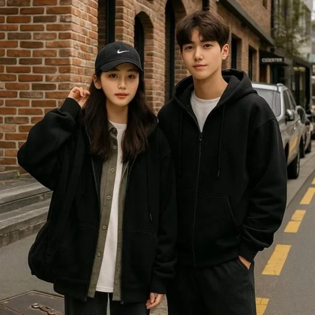 후드집업 집업 후디 남녀공용 무지 베이직 집업자켓