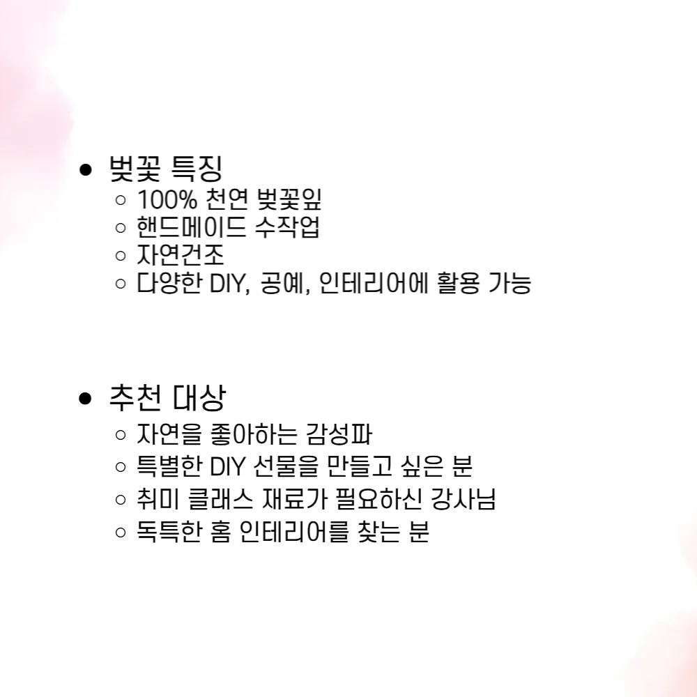 봄 벚꽃 드라이플라워 압화 3종 핀셋 (세트) 상세3