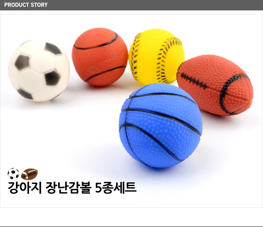 강아지 장난감볼 5종세트 상세1