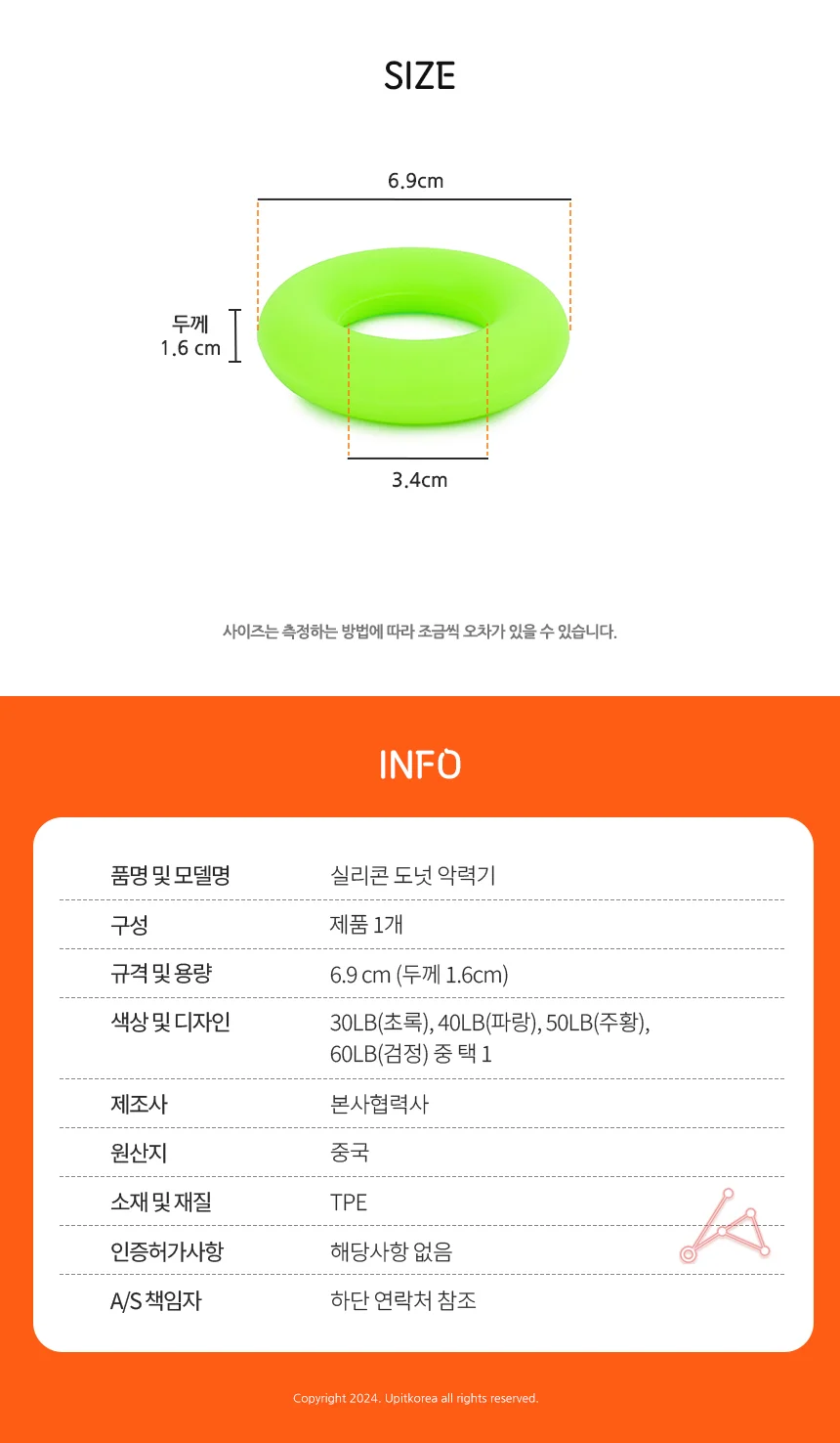 실리콘 도넛 악력기 손가락악력볼 전완근운동 상세3