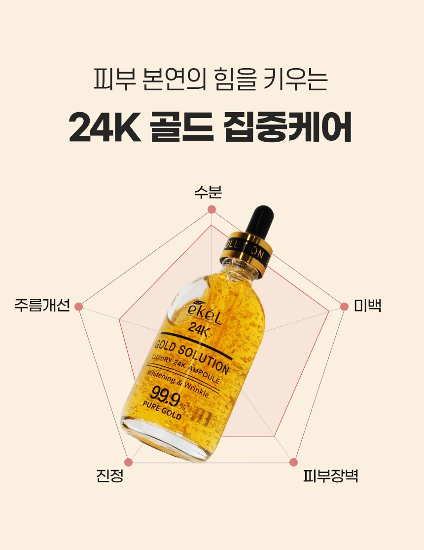 올레이디 이켈 24K 골드 솔루션 럭셔리 앰플 100ml 99.9% 상세3