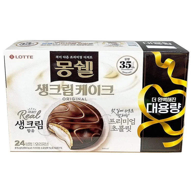 롯데 몽쉘 오리지널 생크림케이크 24입 (816g) x 1개