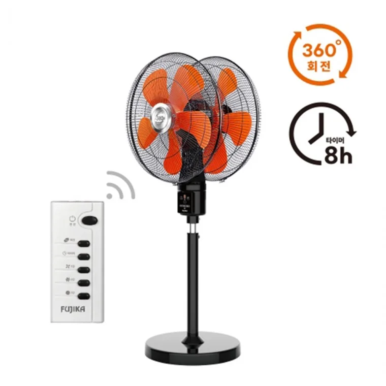 후지카3033R 20인치 업소용 양방향 360도회전 더블 헤드 대형 키높이 선풍기 공장 산업용